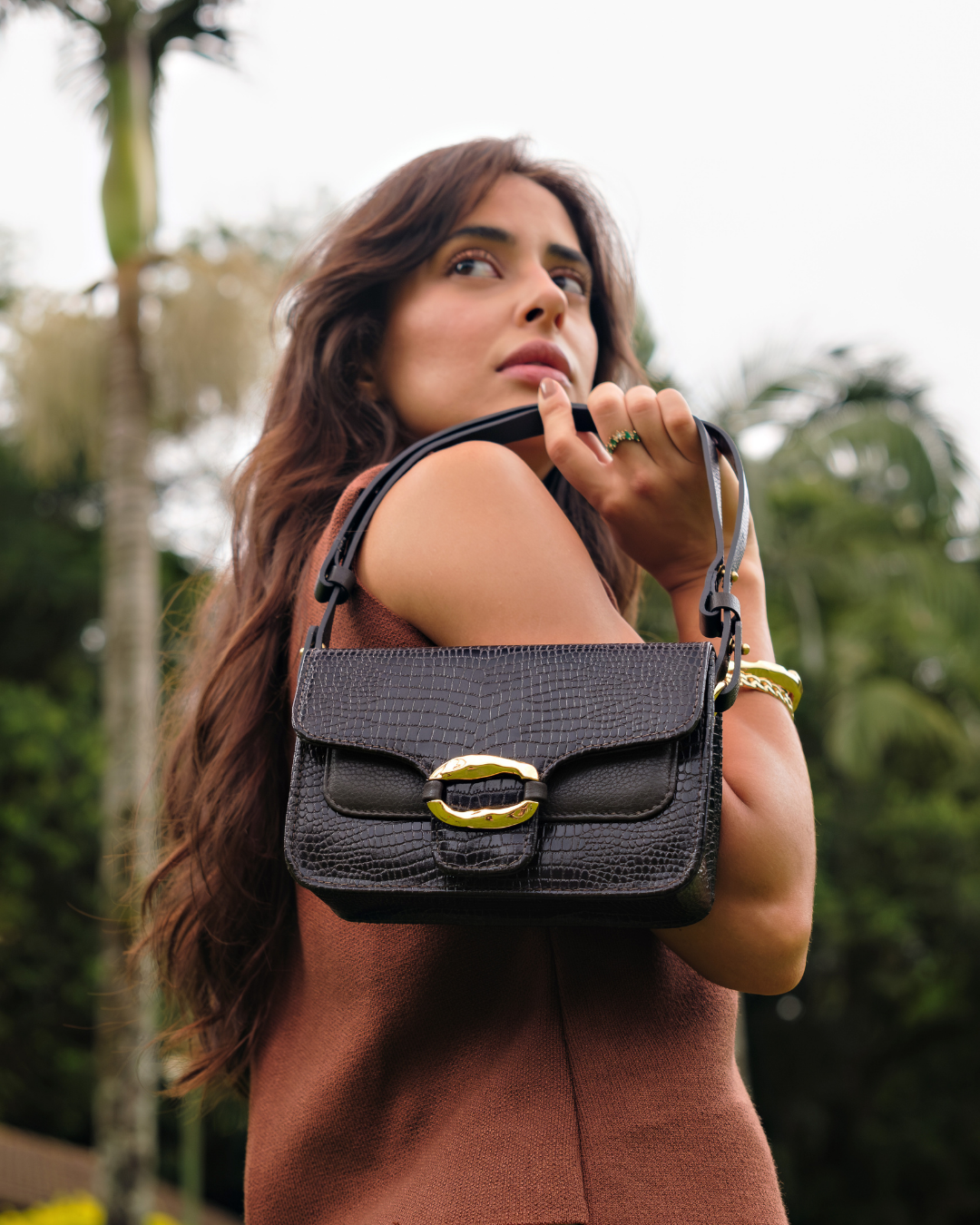 BOLSA MINI AZALEIA CAFÉ