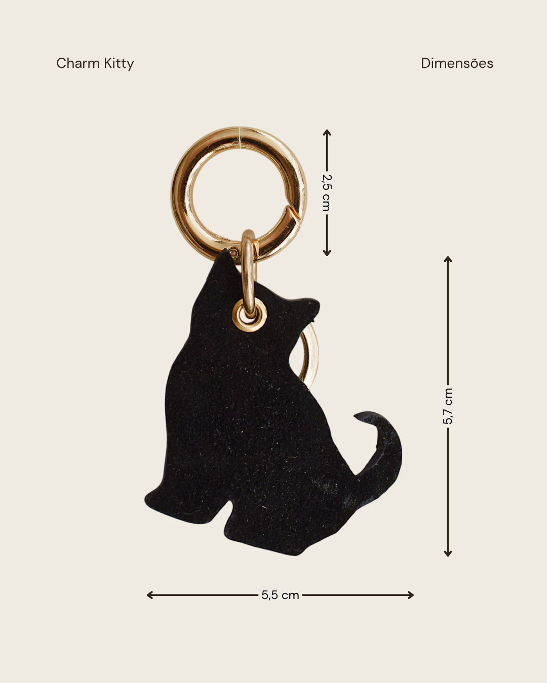 CHARM KITTY - PRETO