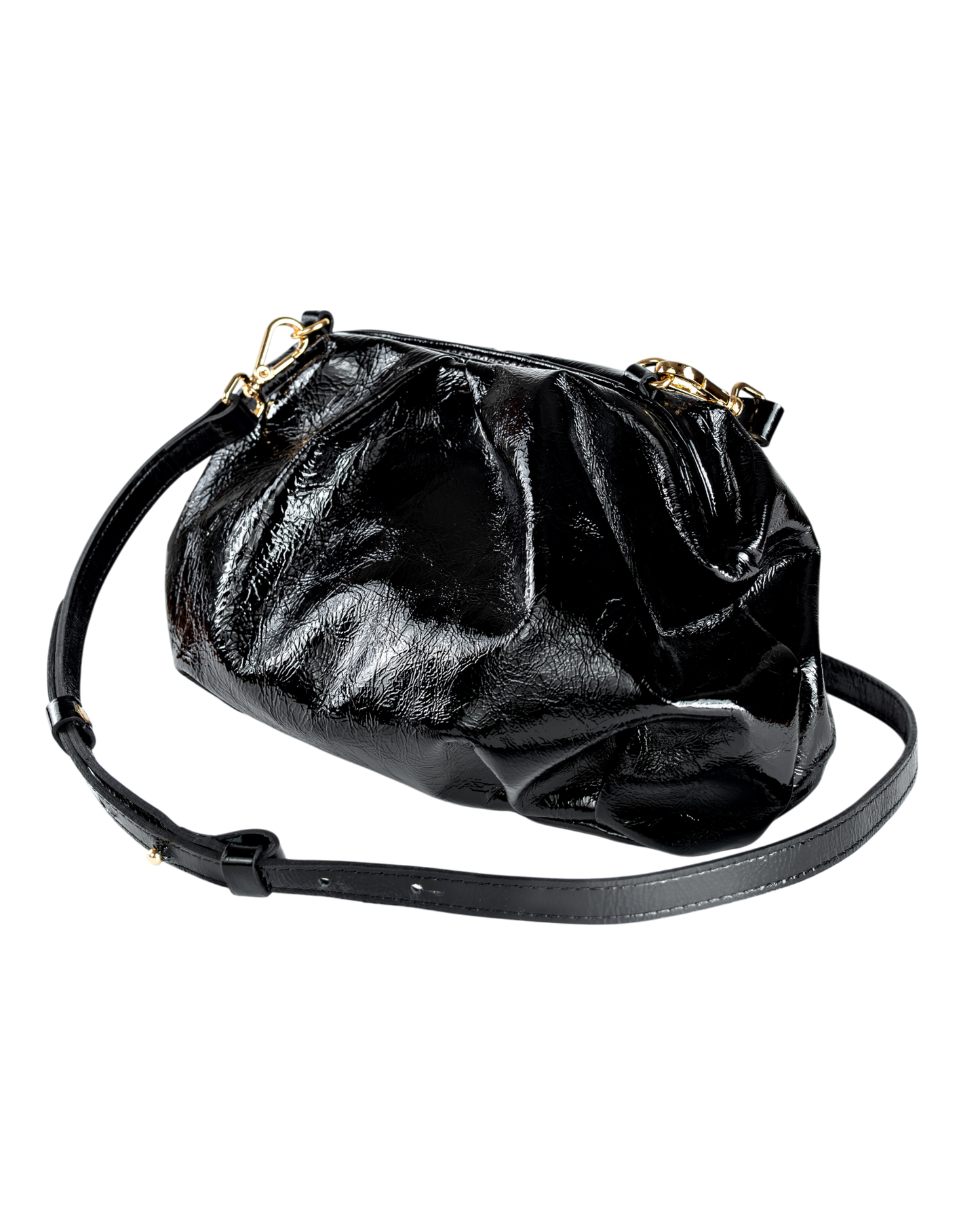 BOLSA BEGÔNIA - PRETA VERNIZ