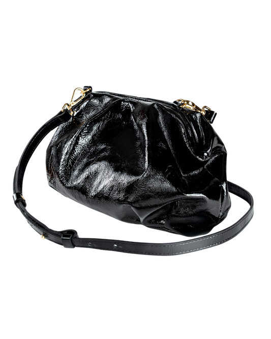 BOLSA BEGÔNIA - PRETA VERNIZ