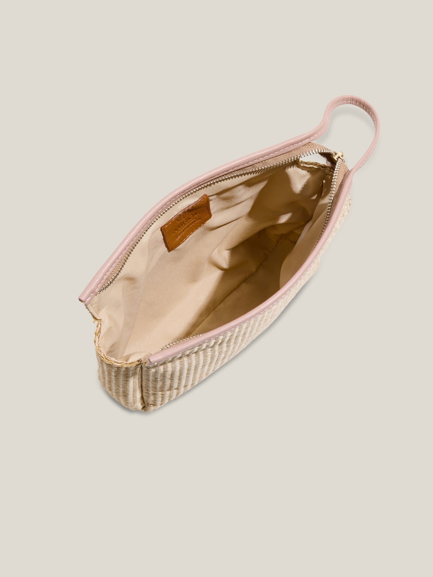 NECESSAIRE RÁFIA QUARTZO ROSA