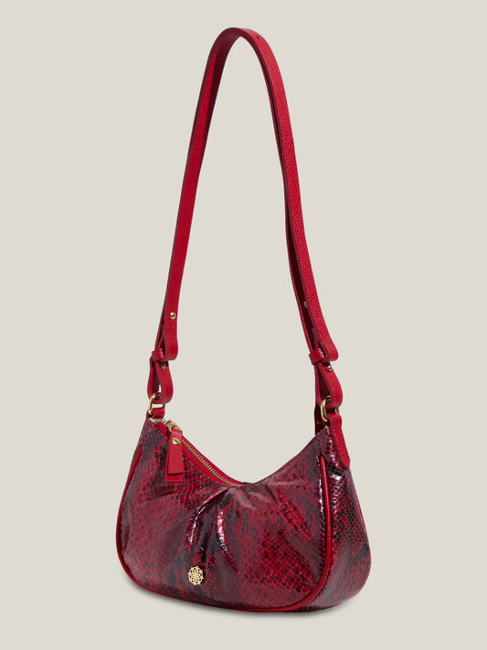 BOLSA PEÔNIA SNAKE VERMELHA