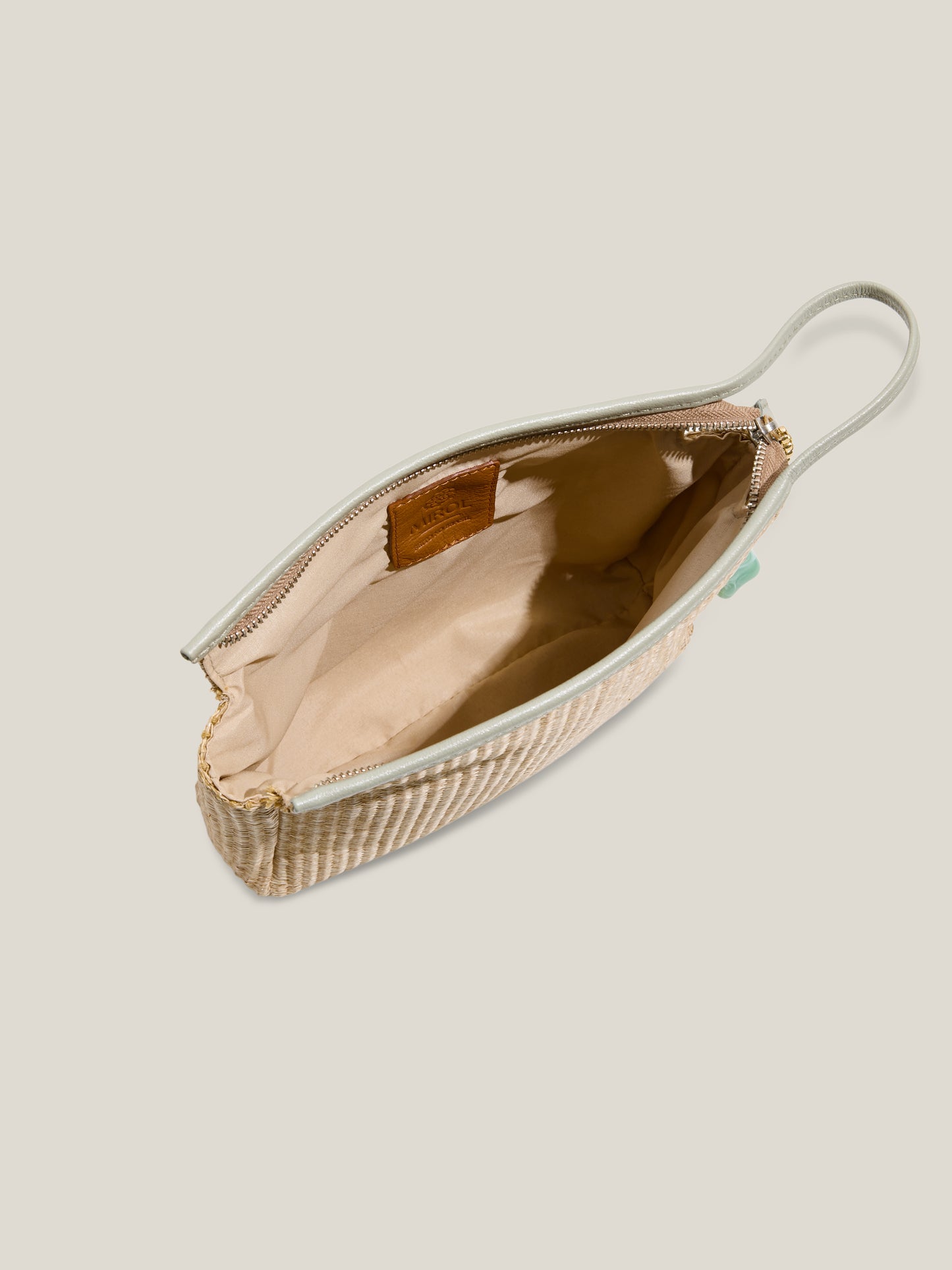 NECESSAIRE RÁFIA QUARTZO VERDE