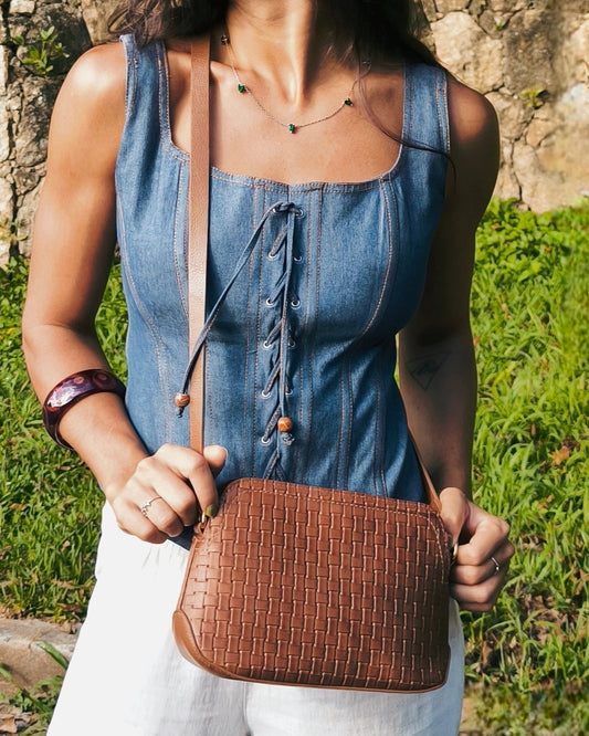 BOLSA LILI TRAMA CARAMELO