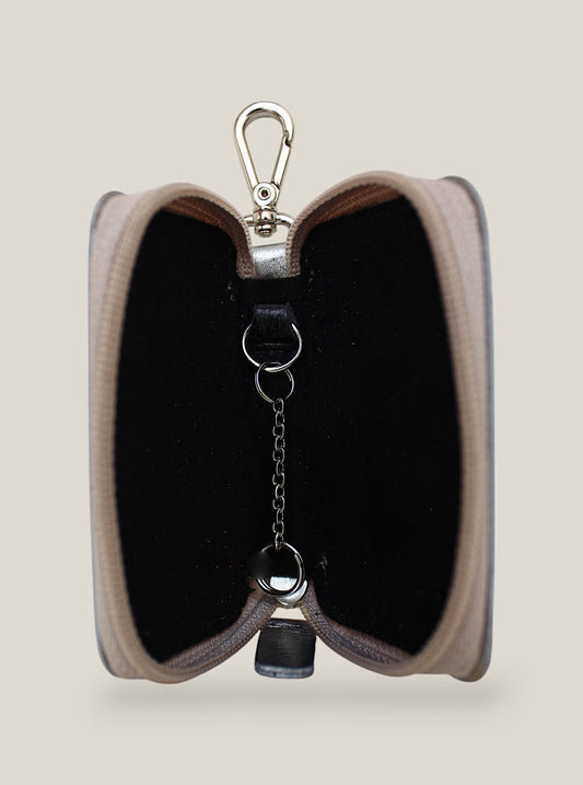 PORTA CHAVES COURO PRATA