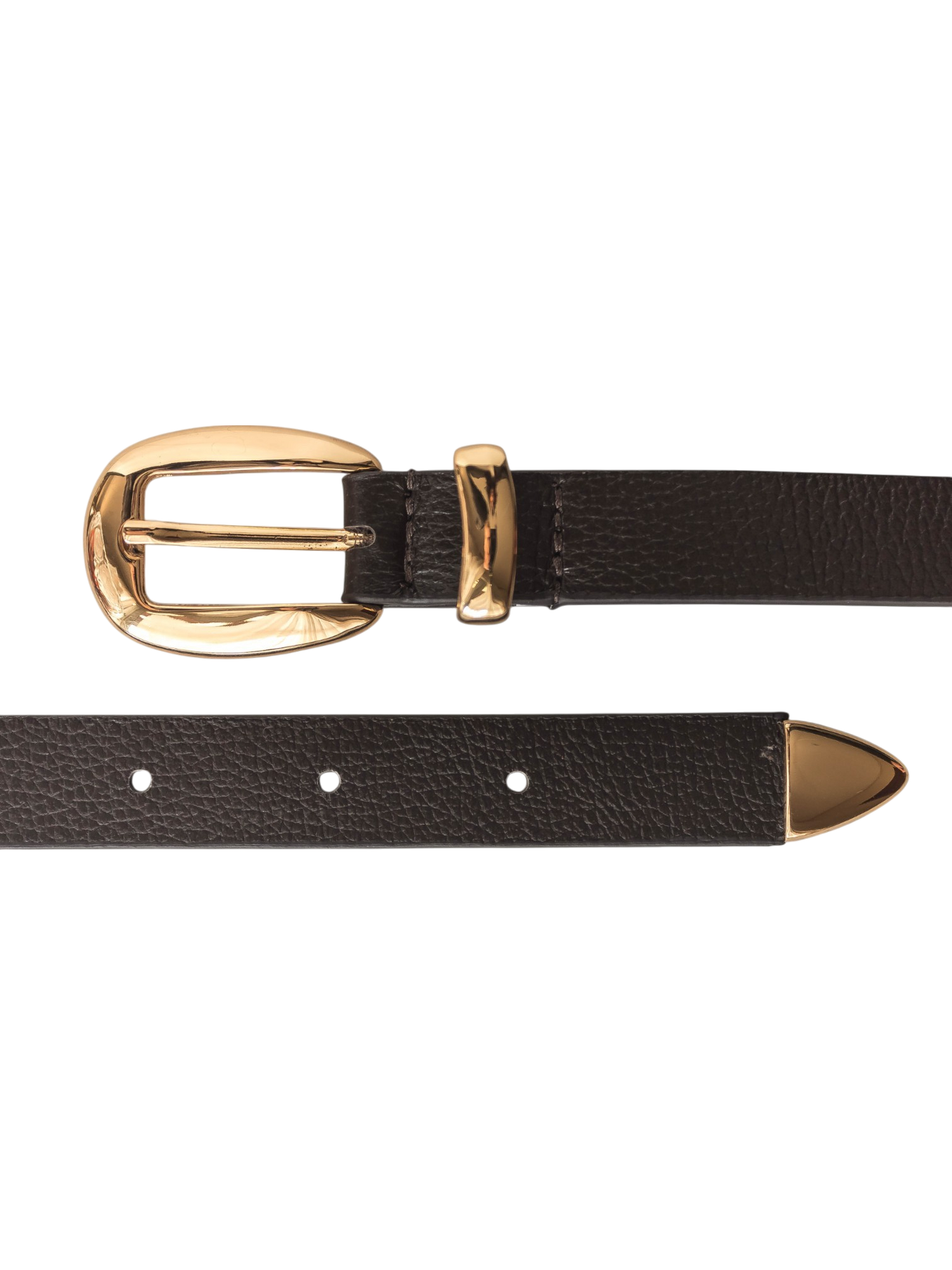 Cinto de couro legítimo com fivela de metal ouro