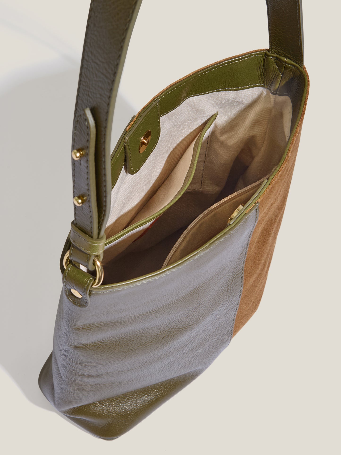 BOLSA HERA CAMURÇA OLIVA E KHAKI