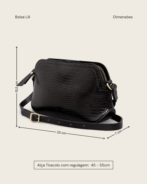 BOLSA LILI PRETO CROCO - Mirol