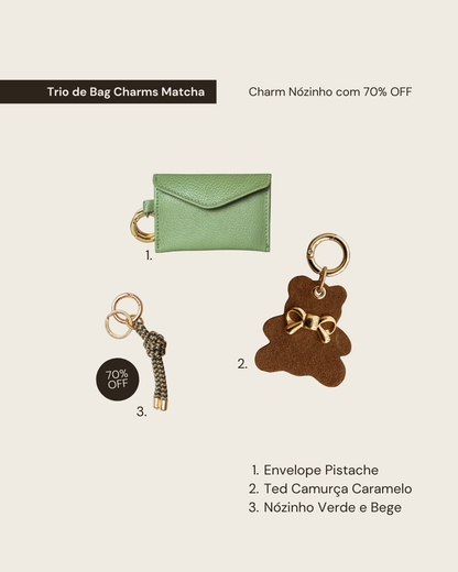 Trio de Bag Charms Matcha Caramel