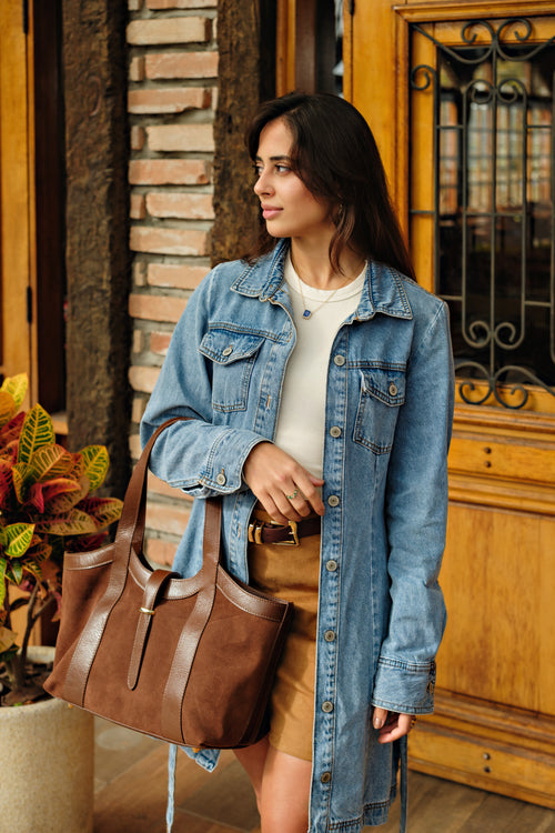 BOLSA HAZEL CAMURÇA CACAU - Mirol