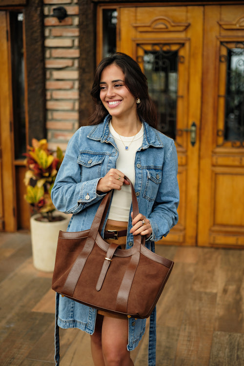 BOLSA HAZEL CAMURÇA CACAU - Mirol