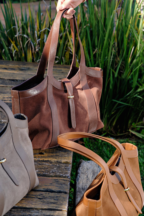 BOLSA HAZEL CAMURÇA CACAU - Mirol