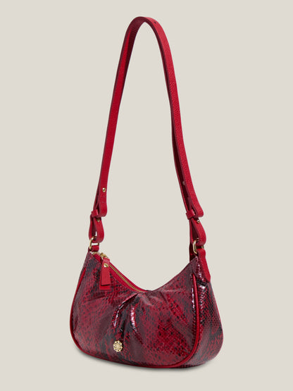 BOLSA PEÔNIA SNAKE VERMELHA