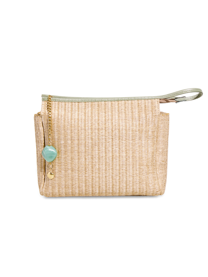 NECESSAIRE RÁFIA QUARTZO VERDE - Mirol