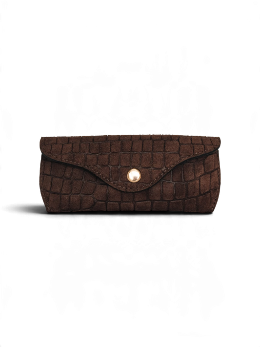 CASE PARA ÓCULOS CROCO CAMURÇA CACAU