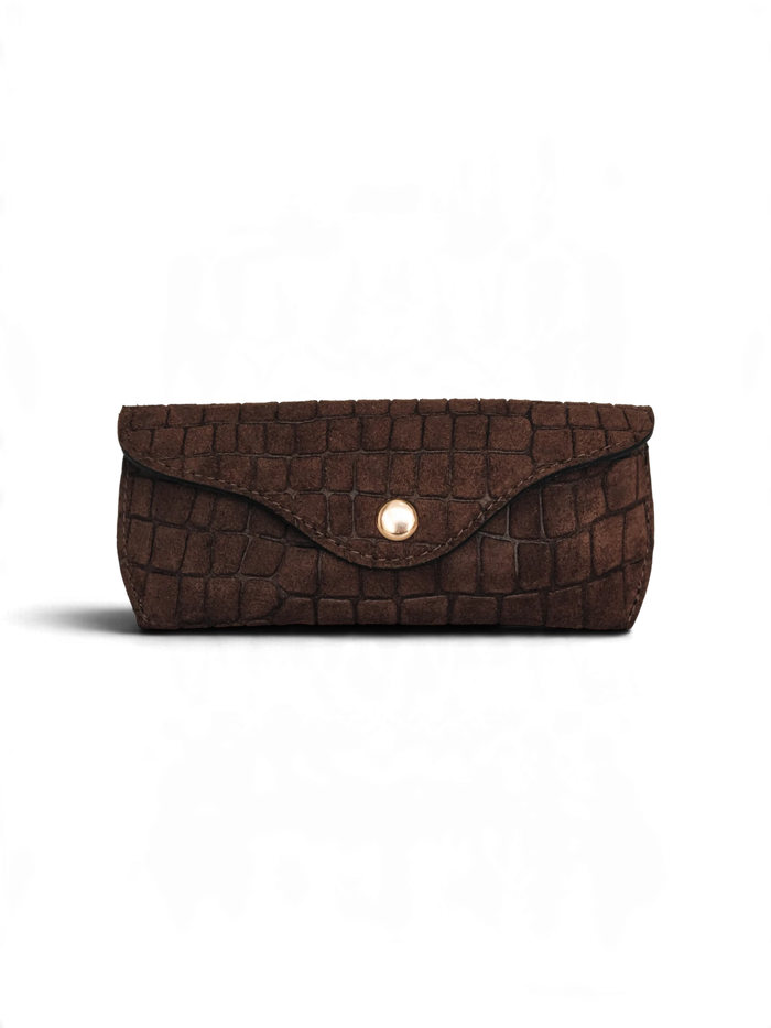 CASE PARA ÓCULOS CROCO CAMURÇA CACAU