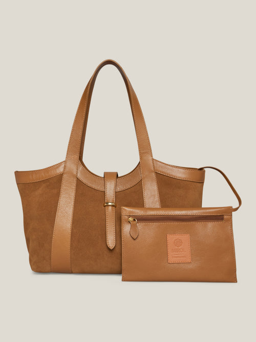 BOLSA HAZEL CAMURÇA CONHAQUE - Mirol
