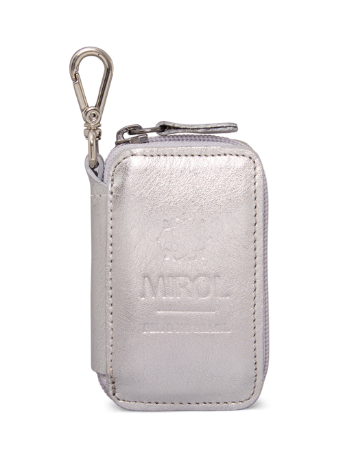 PORTA CHAVES COURO PRATA - Mirol